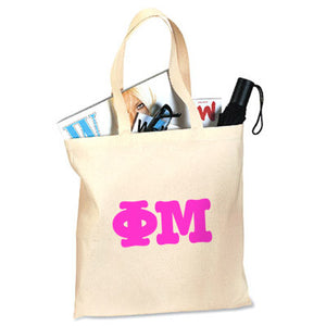 Phi Mu Budget Tote, Printed Letters - 825 - CAD