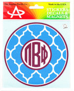 Sorority Quatrefoil Monogram Sticker - Angelus Pacific ap39