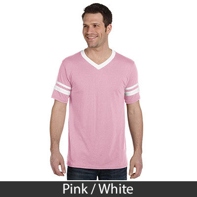 Zeta Psi V-Neck Jersey with Striped Sleeves - 360 - TWILL