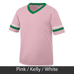 Alpha Sigma Tau V-Neck Jersey with Striped Sleeves - 360 - TWILL