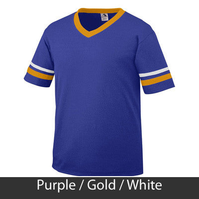 Sigma Gamma Rho V-Neck Jersey with Striped Sleeves - 360 - TWILL