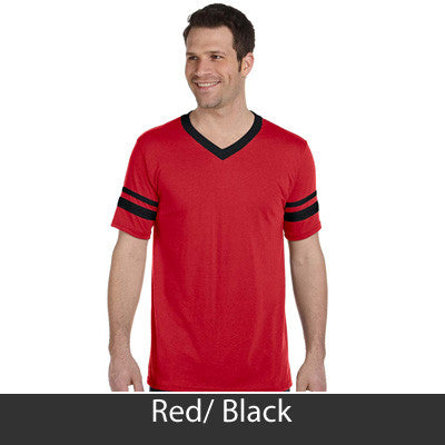 Theta Delta Chi V-Neck Jersey with Striped Sleeves - 360 - TWILL