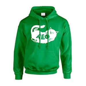 Sorority Hooded Sweatshirt, Printed Cat Design - G185 - CAD