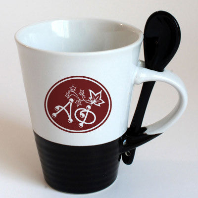 Alpha Phi Sorority Coffee Mug with Spoon