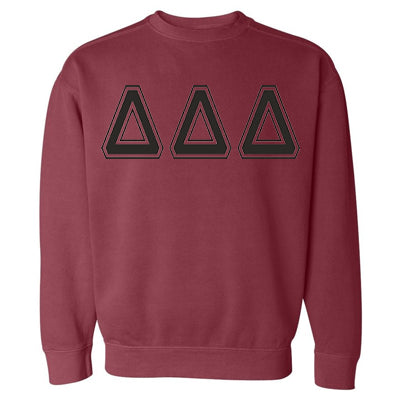Sorority Garment-Dyed Crewneck Sweatshirt, Printed Varsity Letters - 1566 - CAD