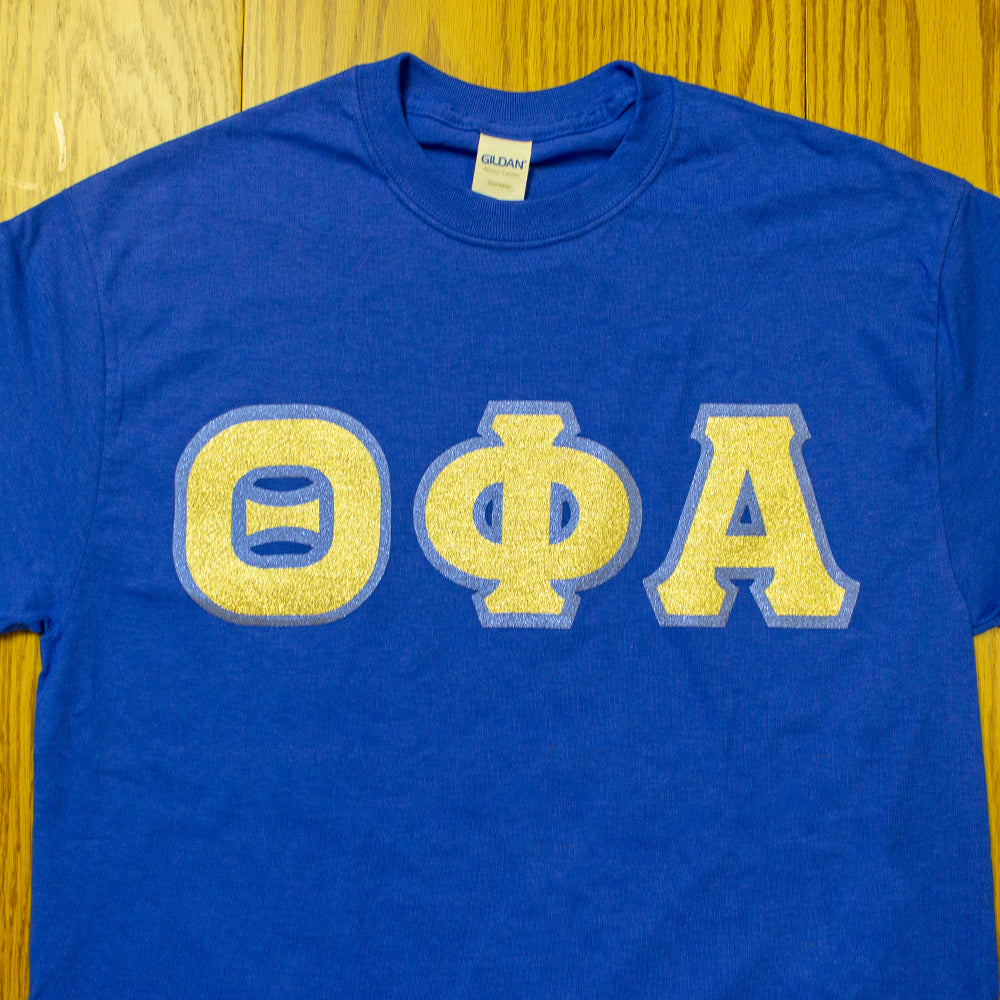 Sorority Letter T-Shirt with Glitter Options - G500 - TWILL