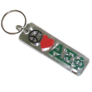 Alpha Epsilon Phi Peace Love Keychain - Craftique cqPLKC