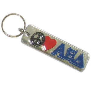 Alpha Xi Delta Peace Love Keychain - Craftique cqPLKC