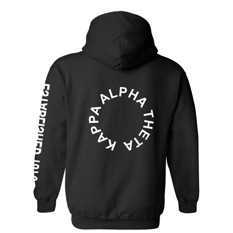 Greek Fleece Pullover Hooded Sweatshirt, Printed Sleeve Circle Design - Limited Supply - CAD