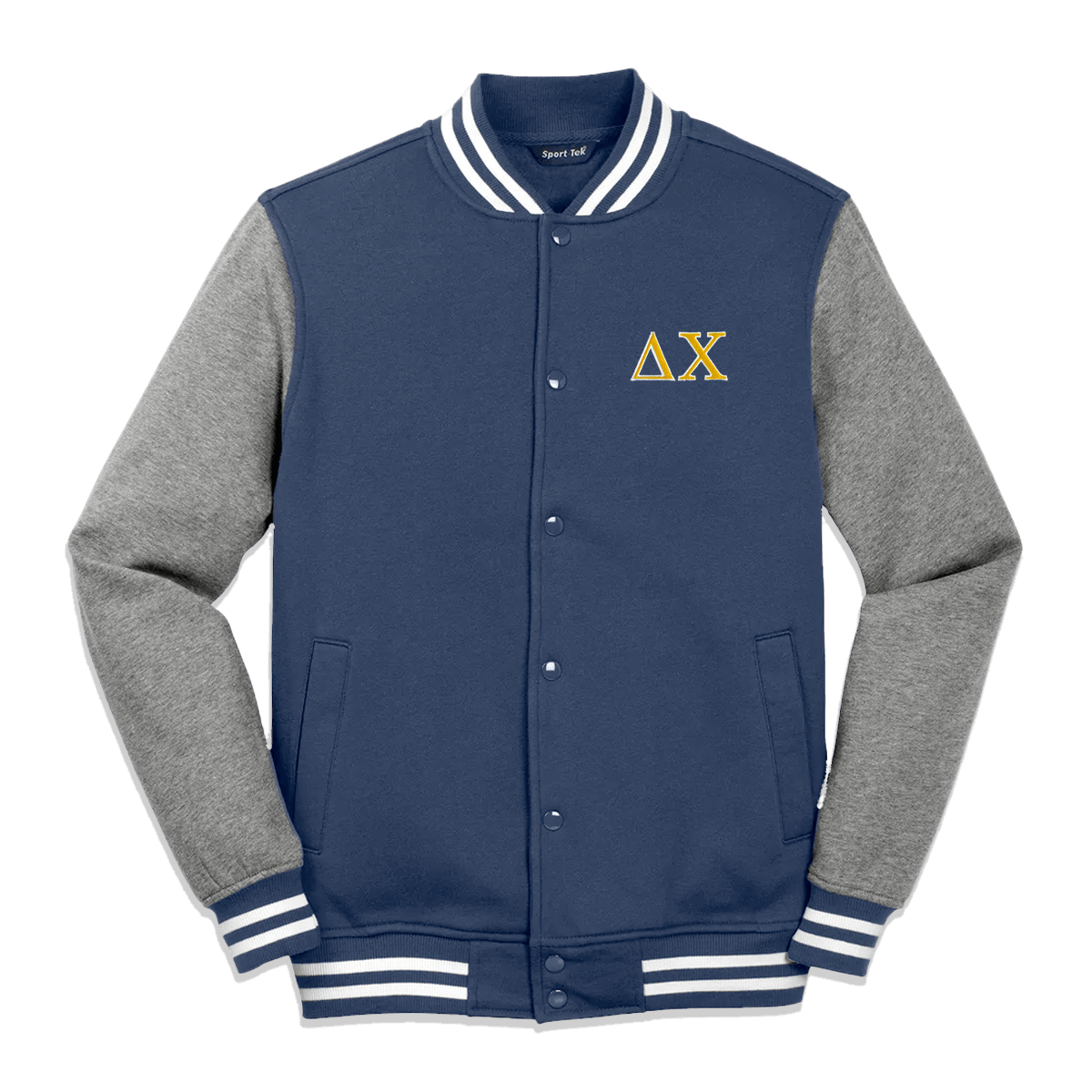 Fraternity Varsity Letterman Jacket, 2-Color Greek Letters - Sport-Tek ST270 - EMB