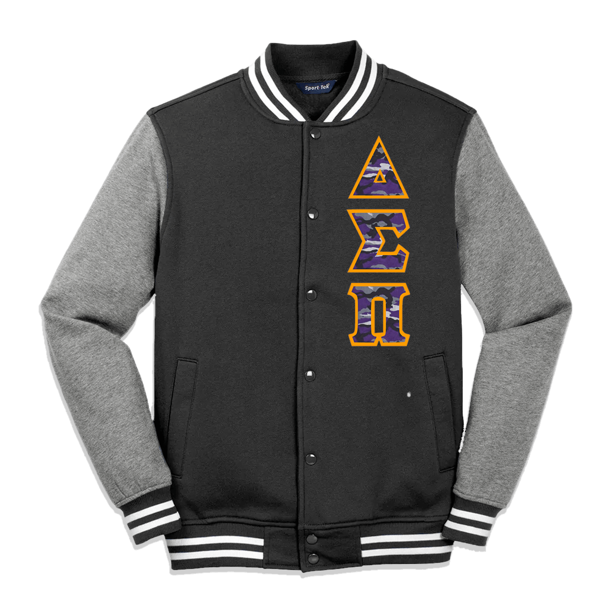 Fraternity Varsity Jacket Twill on Back Sport Tek ST270 TWILL Something Greek