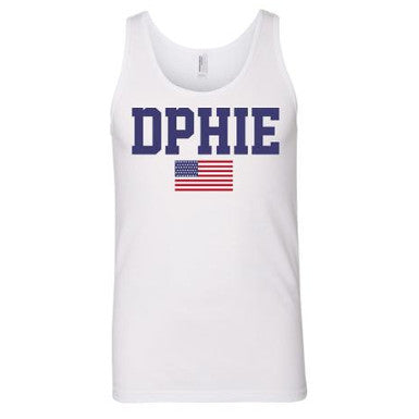 Greek Block Letter and American Flag Tank - ST356 - SUB