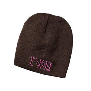 Gamma Phi Beta Knit Beanie, 2-Color Greek Letters - 1500 - EMB