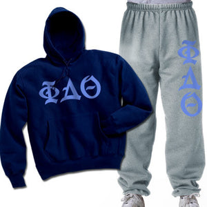 Phi Delta Theta Hoodie and Sweatpants, Printed Old English Letters, Package Deal - CAD