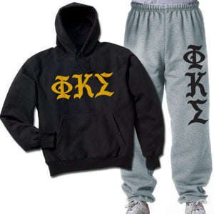 Phi Kappa Sigma Hoodie and Sweatpants, Printed Old English Letters, Package Deal - CAD