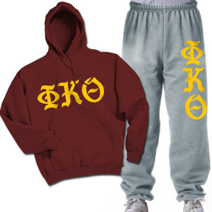 Phi Kappa Theta Hoodie and Sweatpants, Printed Old English Letters, Package Deal - CAD
