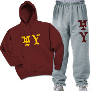 Psi Upsilon Hoodie and Sweatpants, Printed Old English Letters, Package Deal - CAD