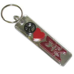 Sigma Kappa Peace Love Keychain - Craftique cqPLKC