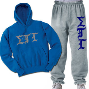 Sigma Tau Gamma Hoodie and Sweatpants, Printed Old English Letters, Package Deal - CAD