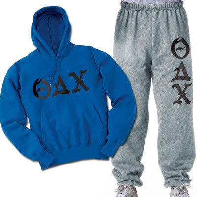 Theta Delta Chi Hoodie and Sweatpants, Printed Old English Letters, Package Deal - CAD