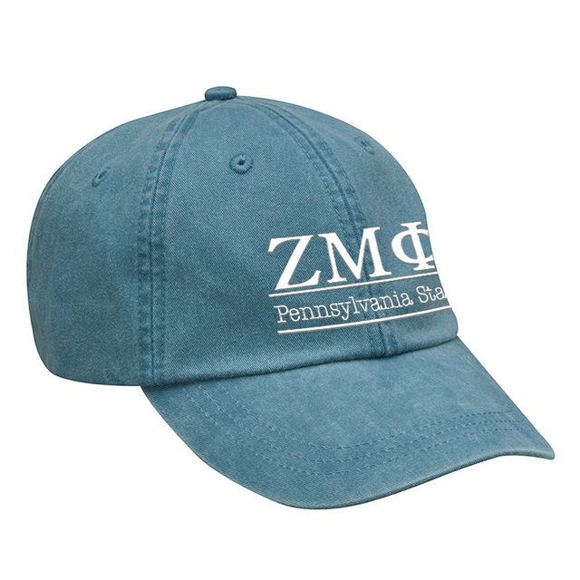Zeta Mu Phi Pigment-Dyed Hat, Bar Design - EMB