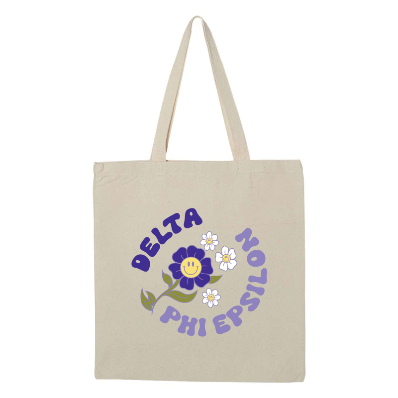 Circle Flower Tote Bag