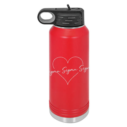 Polar Camel® Sorority 32oz. Water Bottle, Big Heart Script Engraving - LWB201-LWB217 - LZR