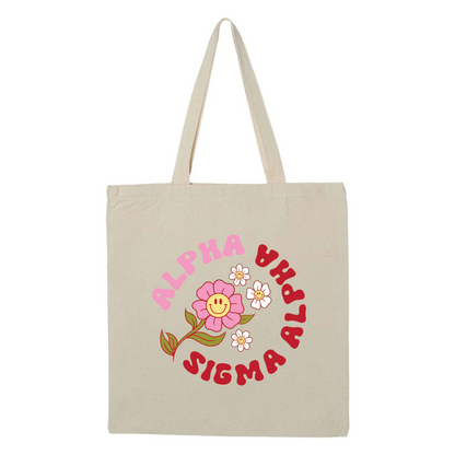 Circle Flower Tote Bag