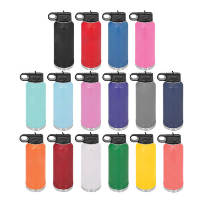 Polar Camel® Sorority 32oz. Water Bottle, Big Heart Script Engraving - LWB201-LWB217 - LZR