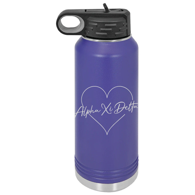 Polar Camel® Sorority 32oz. Water Bottle, Big Heart Script Engraving - LWB201-LWB217 - LZR
