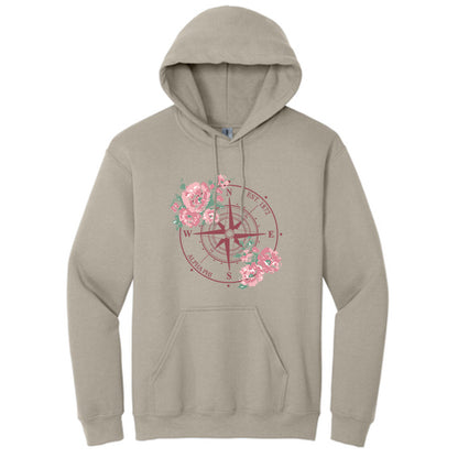Printed Flower Compass Hoodie Design