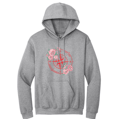 Printed Flower Compass Hoodie Design