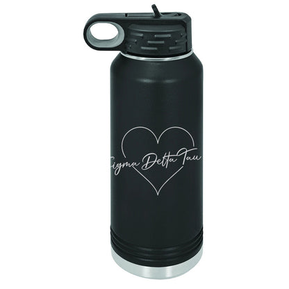 Polar Camel® Sorority 32oz. Water Bottle, Big Heart Script Engraving - LWB201-LWB217 - LZR