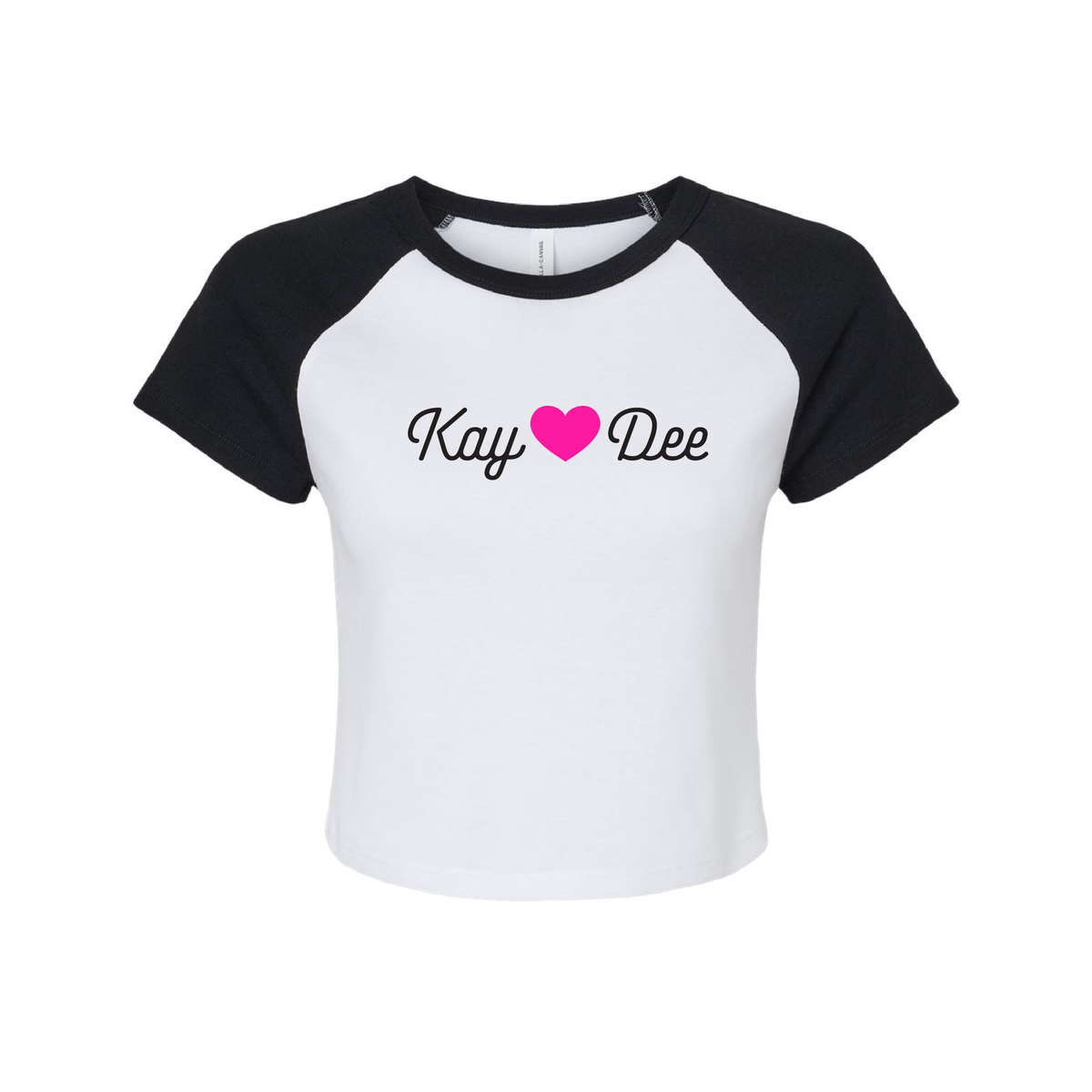 Custom Sorority Bella+Canvas Cropped Raglan Tee with Glowing Nickname