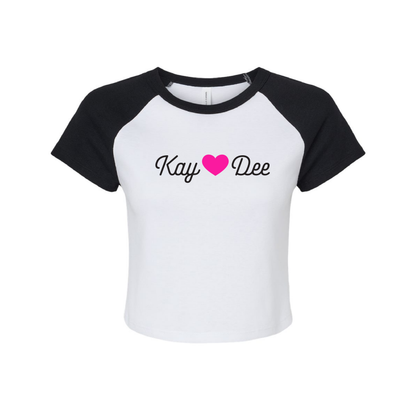 Custom Sorority Bella+Canvas Cropped Raglan Tee with Glowing Nickname
