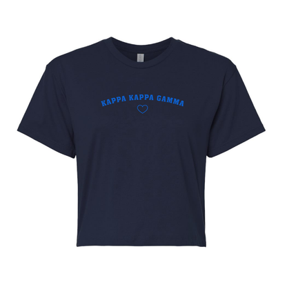 Custom Sorority Crop Top with Minimalist Glow In the Dark Heart