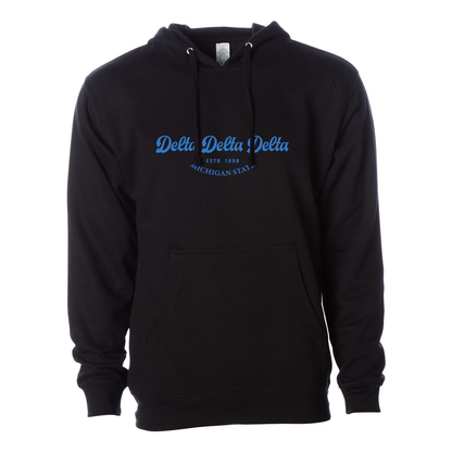 Delta Delta Delta Hoodie, Elegant Print Design