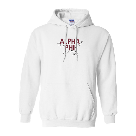 Alpha Phi Hoodie, Scribble Design