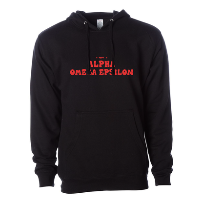 Alpha Omega Epsilon Hoodie, Bubble Print Design