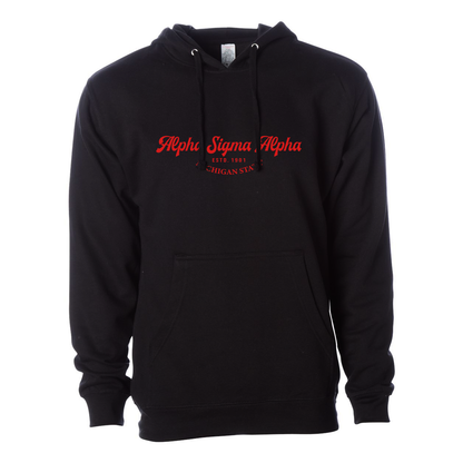 #Alpha Sigma Alpha Hoodie, Elegant Print Design