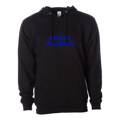 Omega Phi Alpha Hoodie, Bubble Print Design