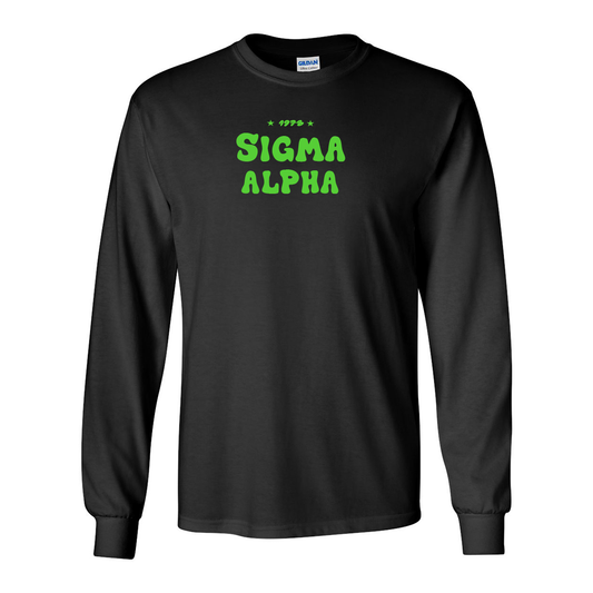 #Sigma Alpha Long-Sleeve Shirt, Bubble Print Design