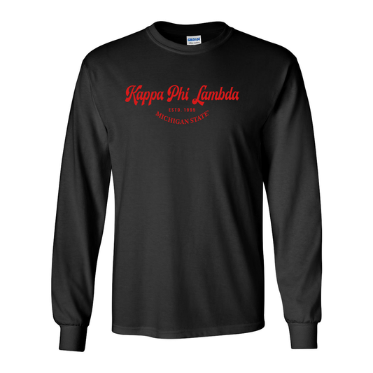 #Kappa Phi Lambda Long-Sleeve Shirt, Elegant Print Design