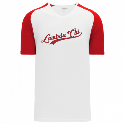 Greek Pullover Baseball Two Tone Jersey, Jersey Baseball Tail