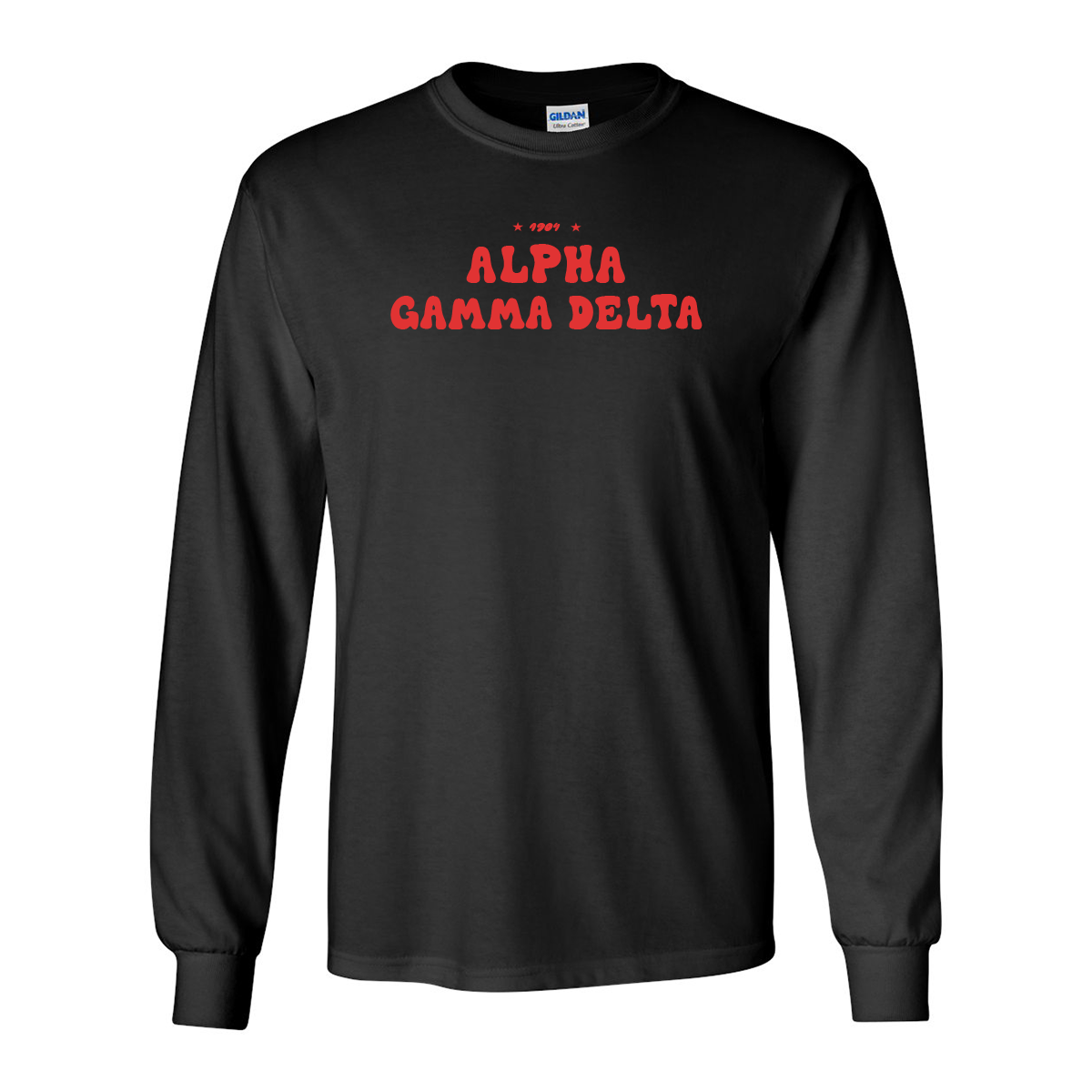 #Alpha Gamma Delta Long-Sleeve Shirt, Bubble Print Design