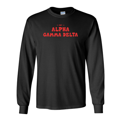 #Alpha Gamma Delta Long-Sleeve Shirt, Bubble Print Design