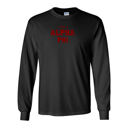 #Alpha Phi Long-Sleeve Shirt, Bubble Print Design