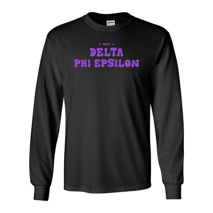 #Delta Phi Epsilon Long-Sleeve Shirt, Bubble Print Design