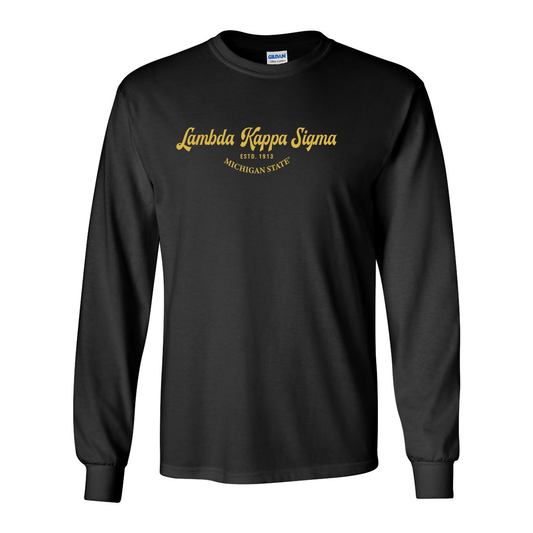 #Lambda Kappa Sigma Long-Sleeve Shirt, Elegant Print Design