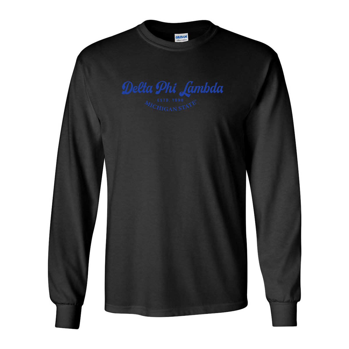 #Delta Phi Lambda Long-Sleeve Shirt, Elegant Print Design